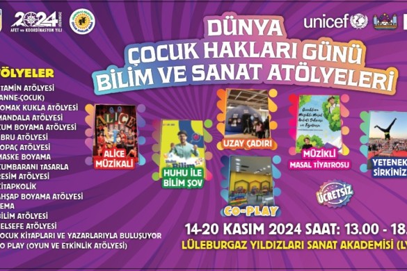 Dünya Çocuk Hakları Günü Bilim ve Sanat Atölyeleri 14-20 Kasım’da