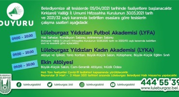 Belediyemizin tesisleri açılıyor